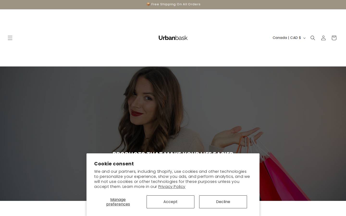 urbanbask.com homepage screenshot
