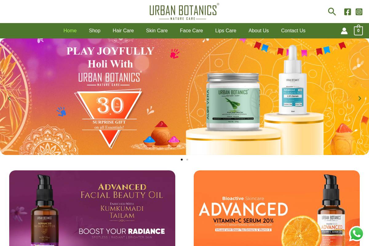 urbanbotanics.in homepage screenshot