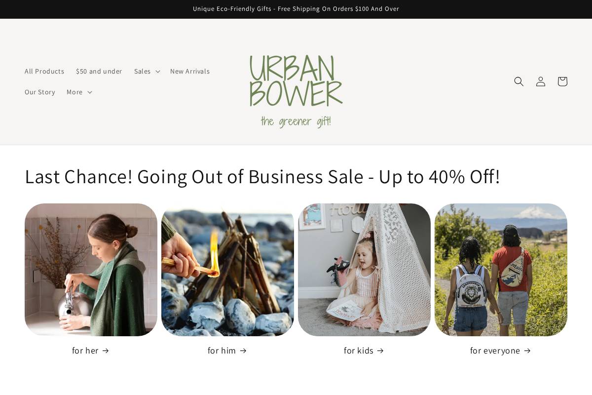 urbanbower.com homepage screenshot