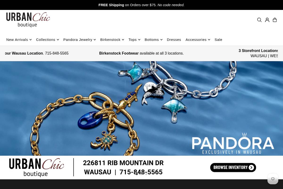 urbanchicboutique.biz homepage screenshot