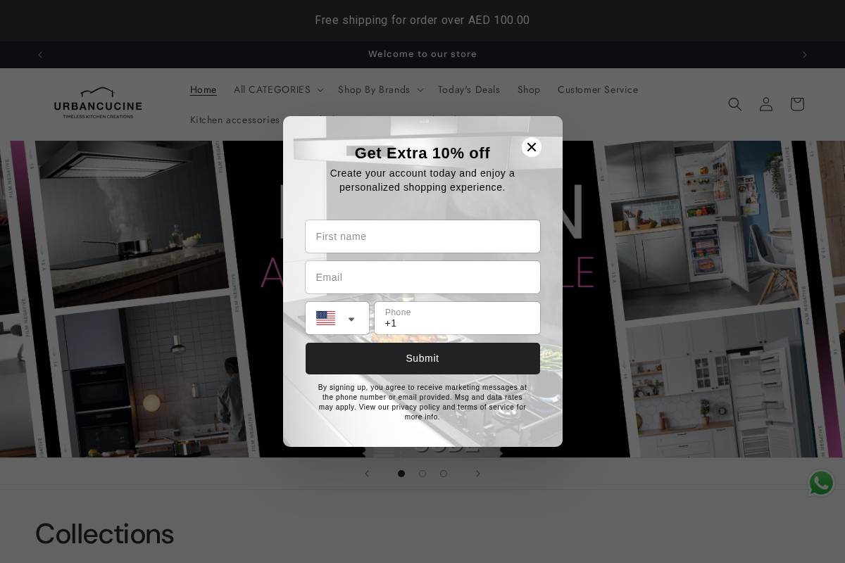 urbancucine.com homepage screenshot