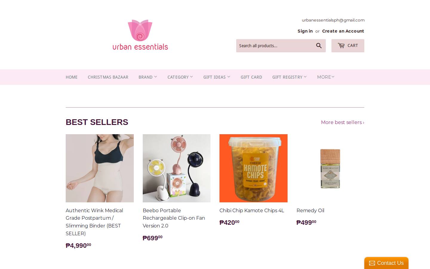 urbanessentials.com.ph homepage screenshot