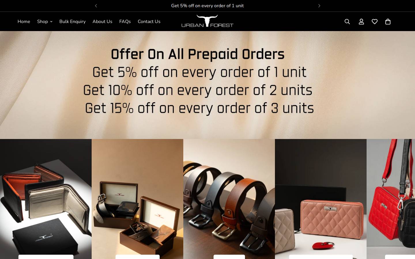 urbanforest.co.in homepage screenshot