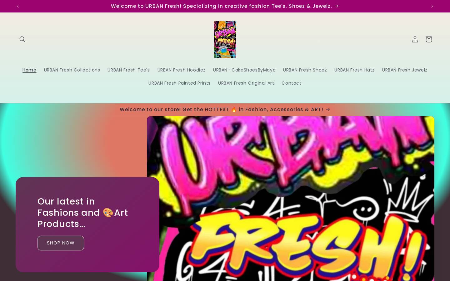 urbanfreshteesshoezjewelz.com homepage screenshot