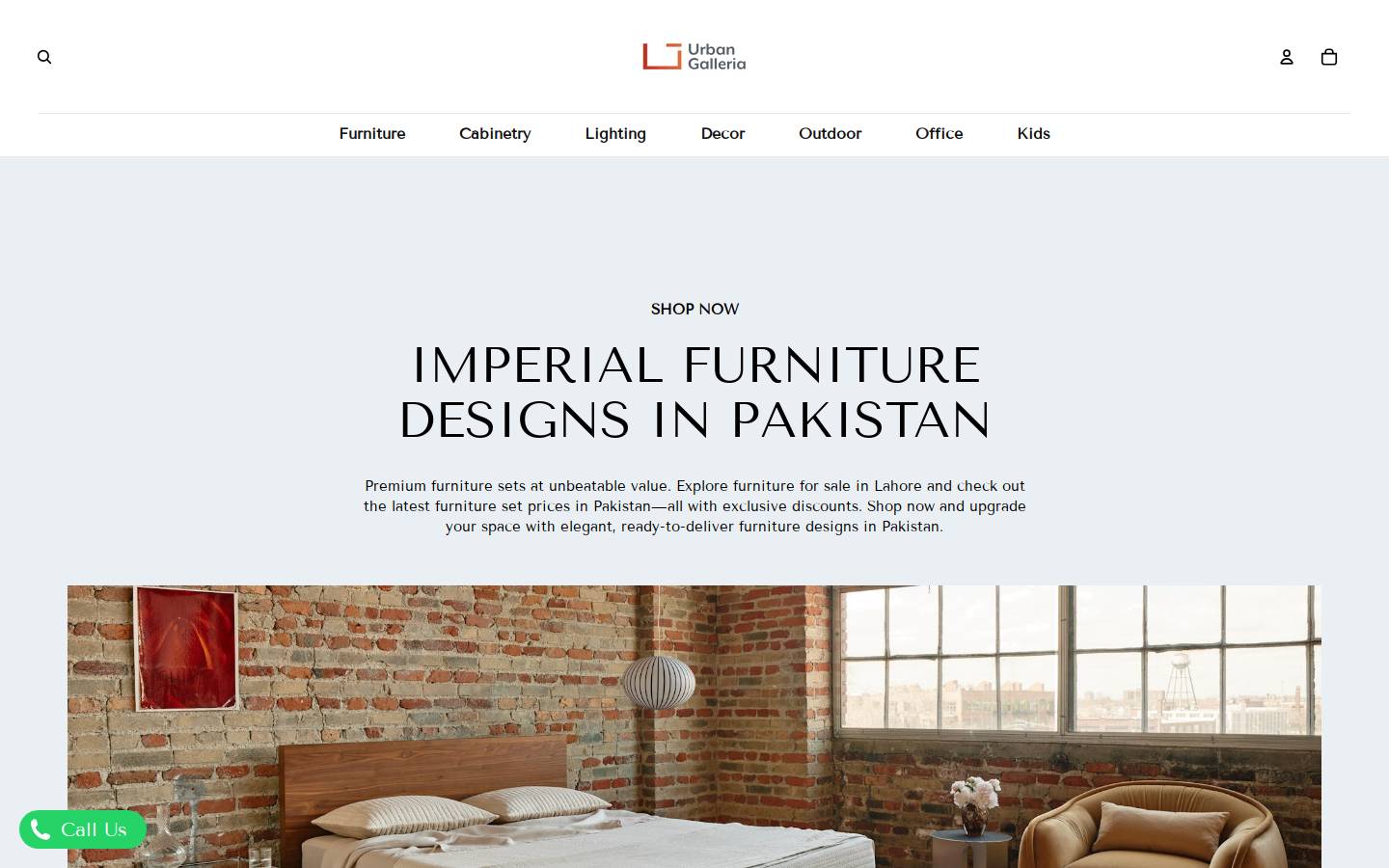 urbangalleria.com homepage screenshot