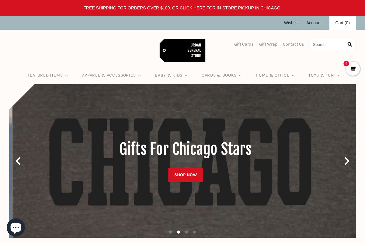 Urban General Store homepage screenshot