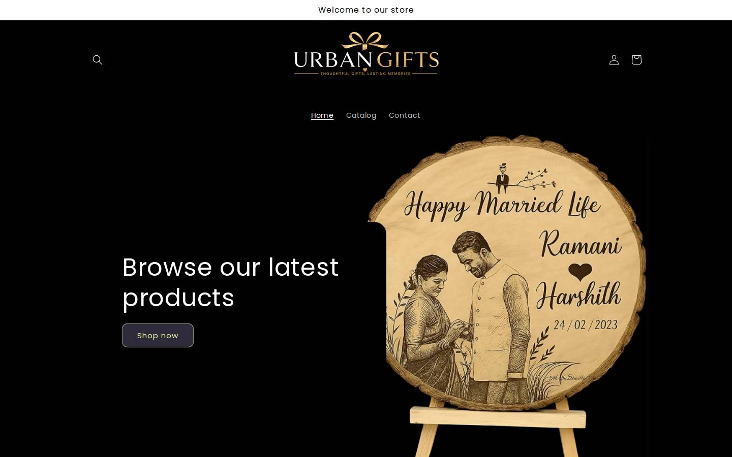 Urban Gifts homepage screenshot