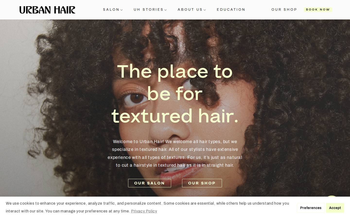 urbanhair.se homepage screenshot
