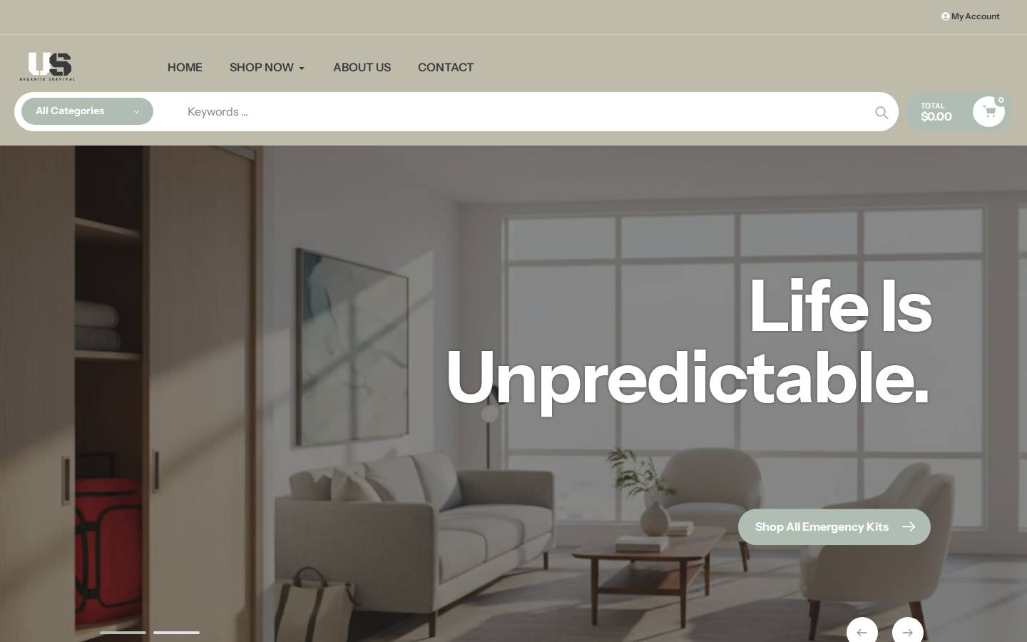 urbanitesurvival.com homepage screenshot