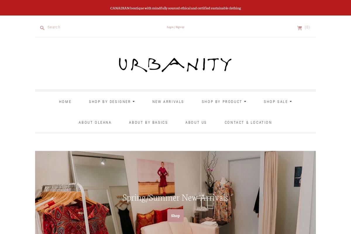 urbanity.ca homepage screenshot