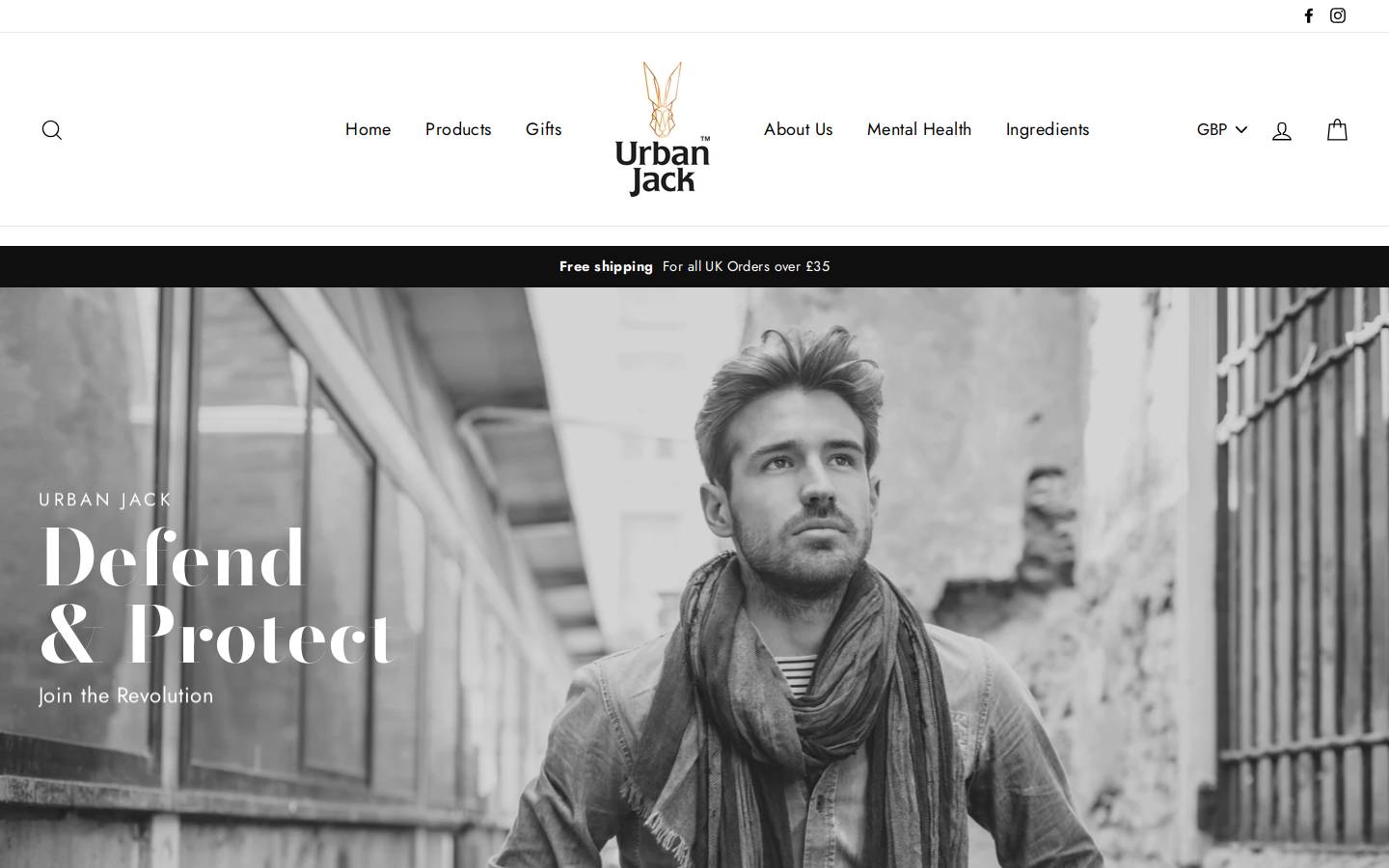 urbanjackskincare.com homepage screenshot