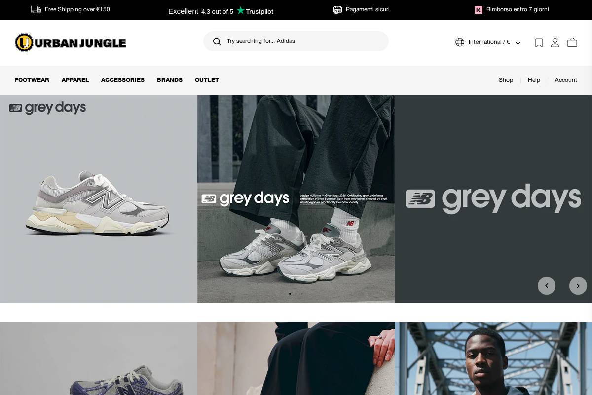 Urban Jungle homepage screenshot