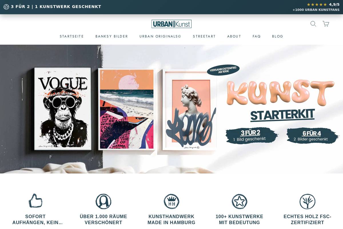 urbankunst.de homepage screenshot