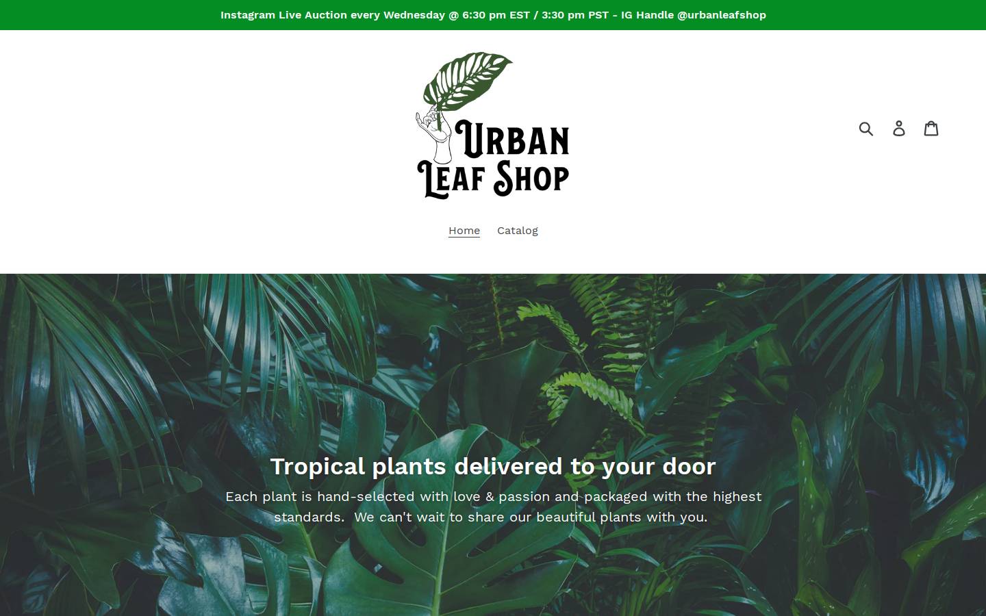 urbanleafshop.com homepage screenshot