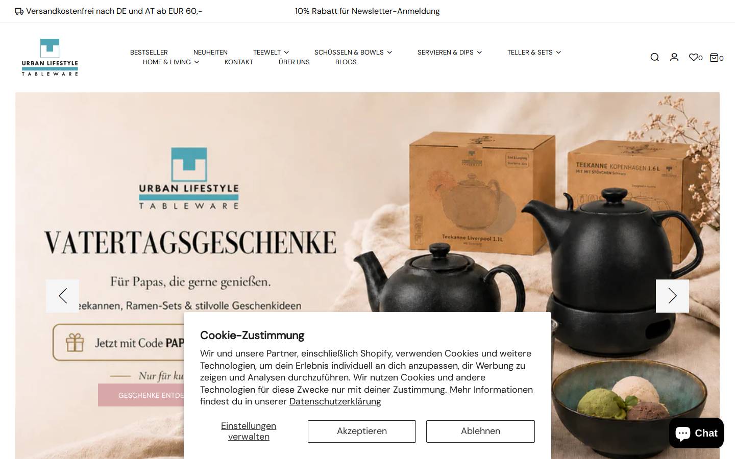 urbanlifestyle.at homepage screenshot