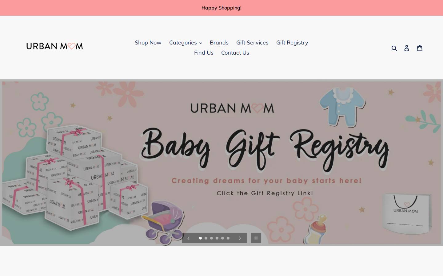 urbanmomstore.com homepage screenshot