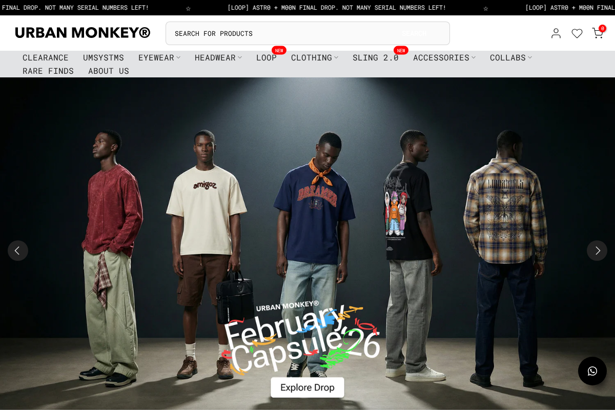 Urban Monkey homepage screenshot