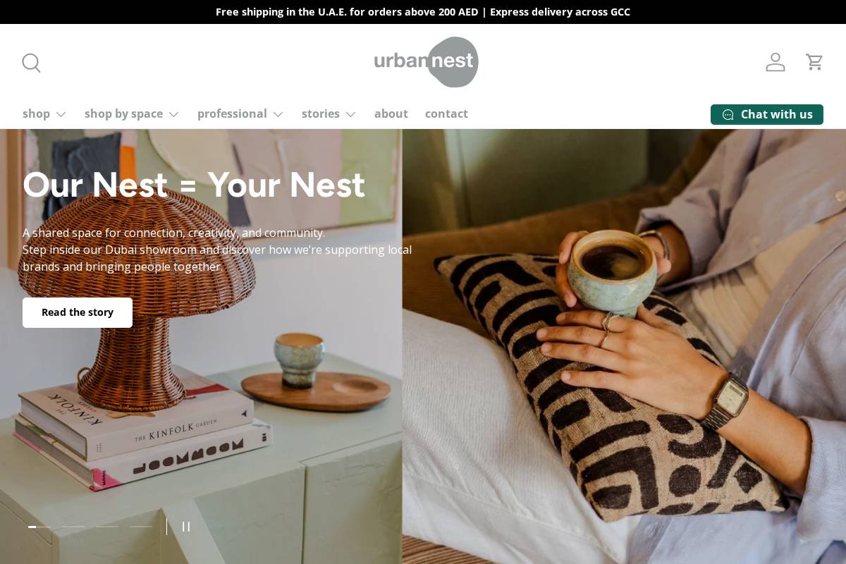urbannest.ae homepage screenshot