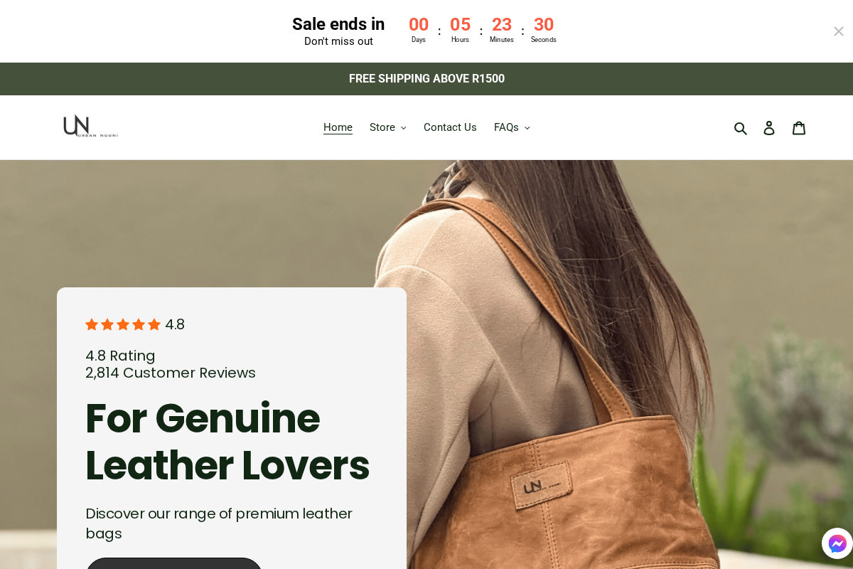 Urban Nguni homepage screenshot