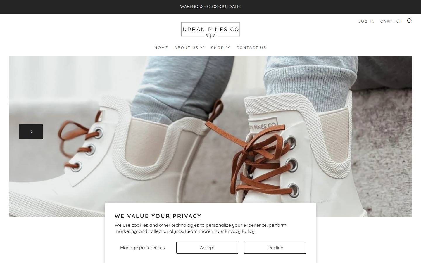 urbanpines.co homepage screenshot