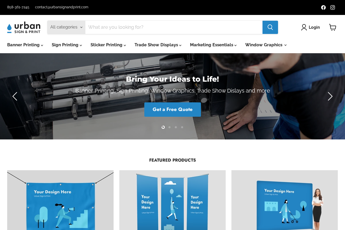 Urban Sign and Print homepage screenshot