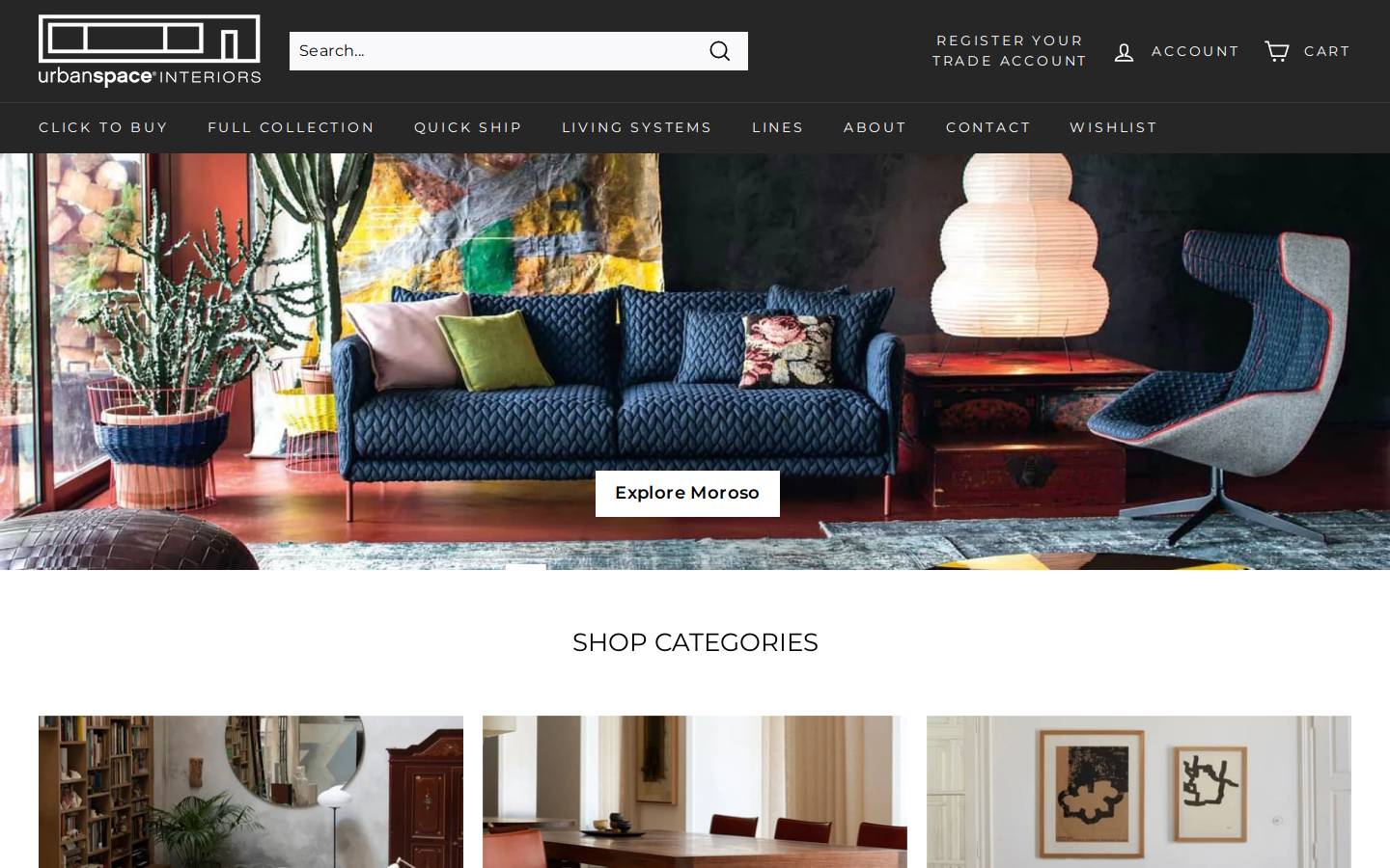 Urbanspace Interiors homepage screenshot