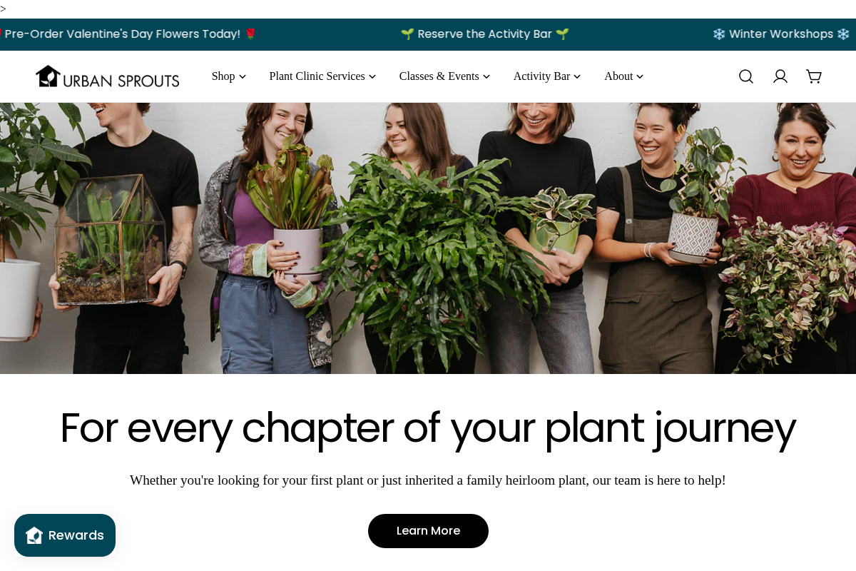Urban Sprouts homepage screenshot