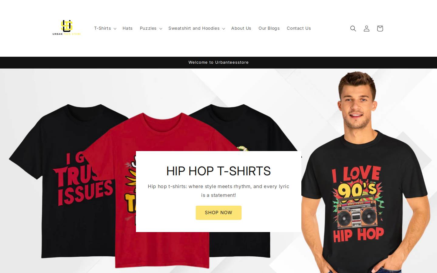 urbanteesstore.com homepage screenshot