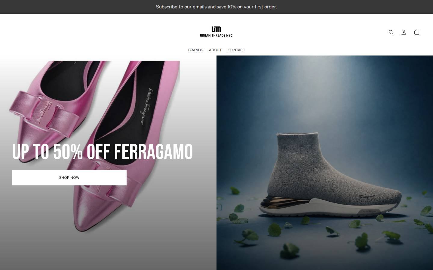 urbanthreadsnyc.com homepage screenshot