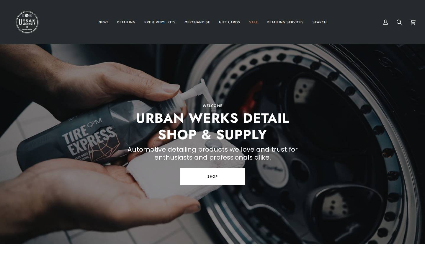 urbanwerksdetailshop.com homepage screenshot