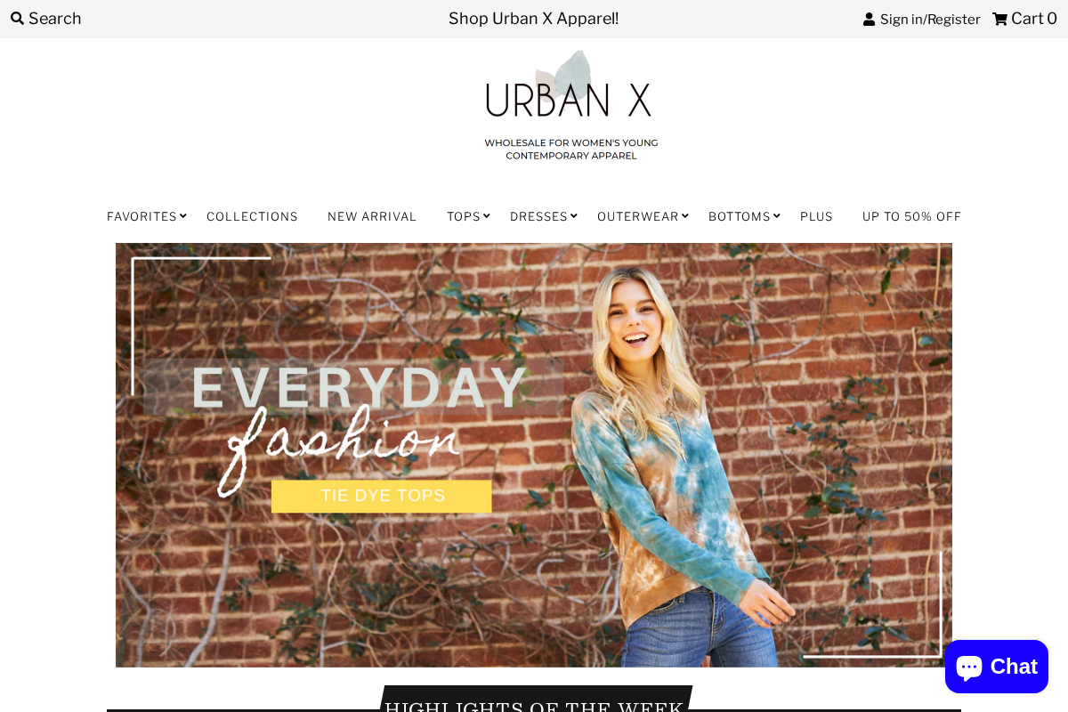 urbanxapparel.com homepage screenshot