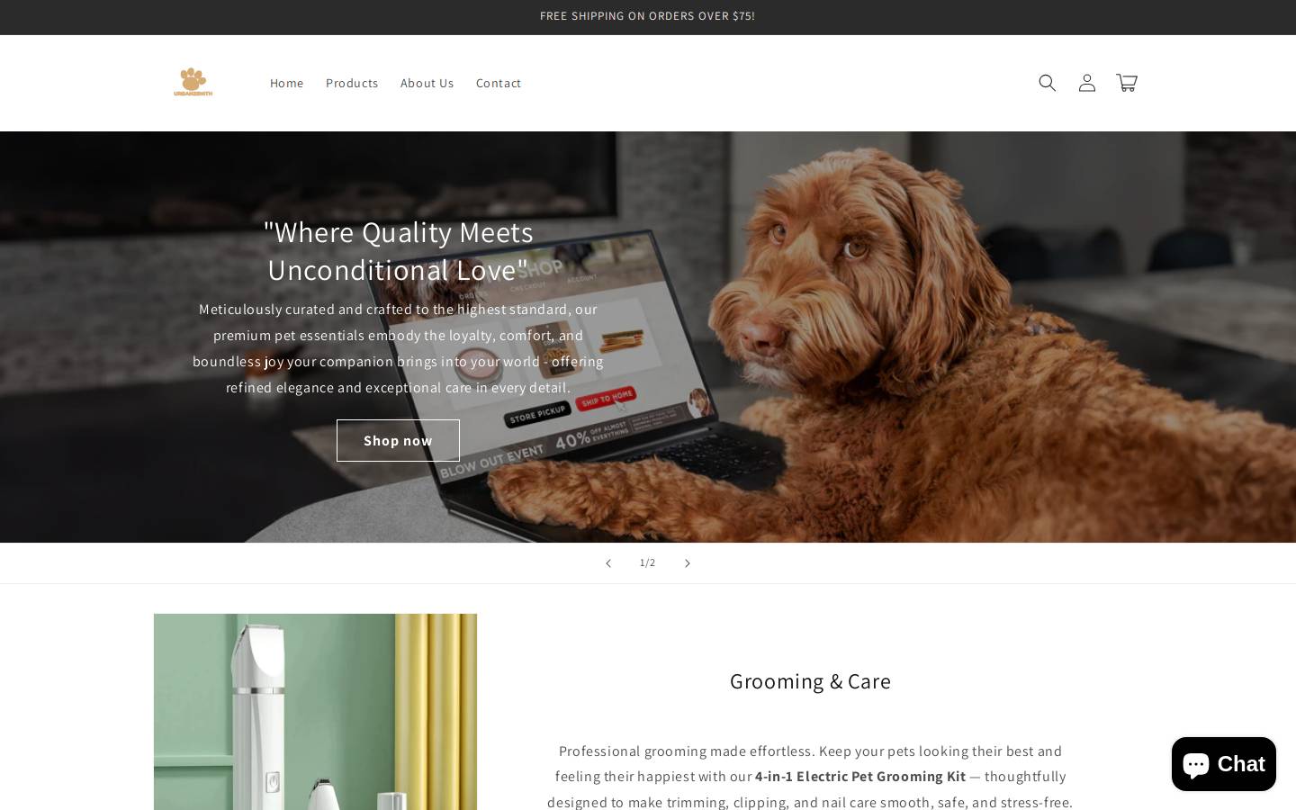 urbanzenith.pet homepage screenshot