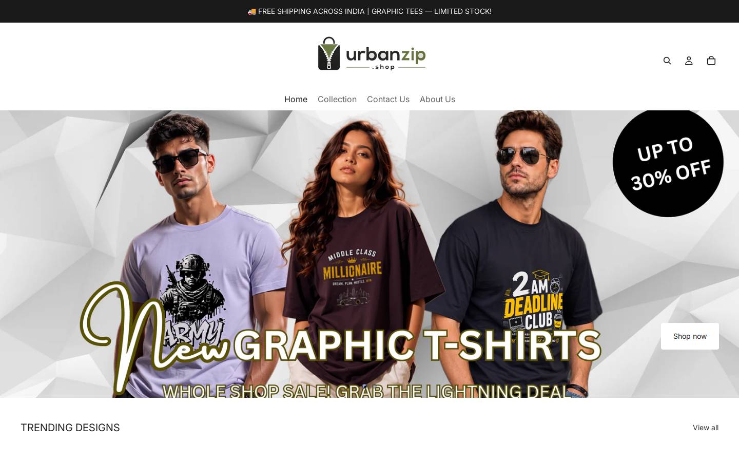 urbanzip.shop homepage screenshot