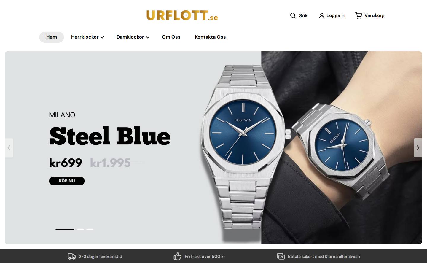 Urflott homepage screenshot