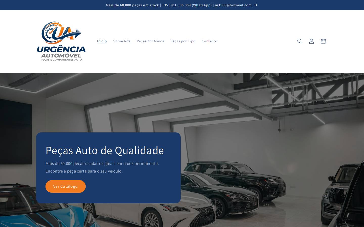 urgenciaautomovel.com homepage screenshot