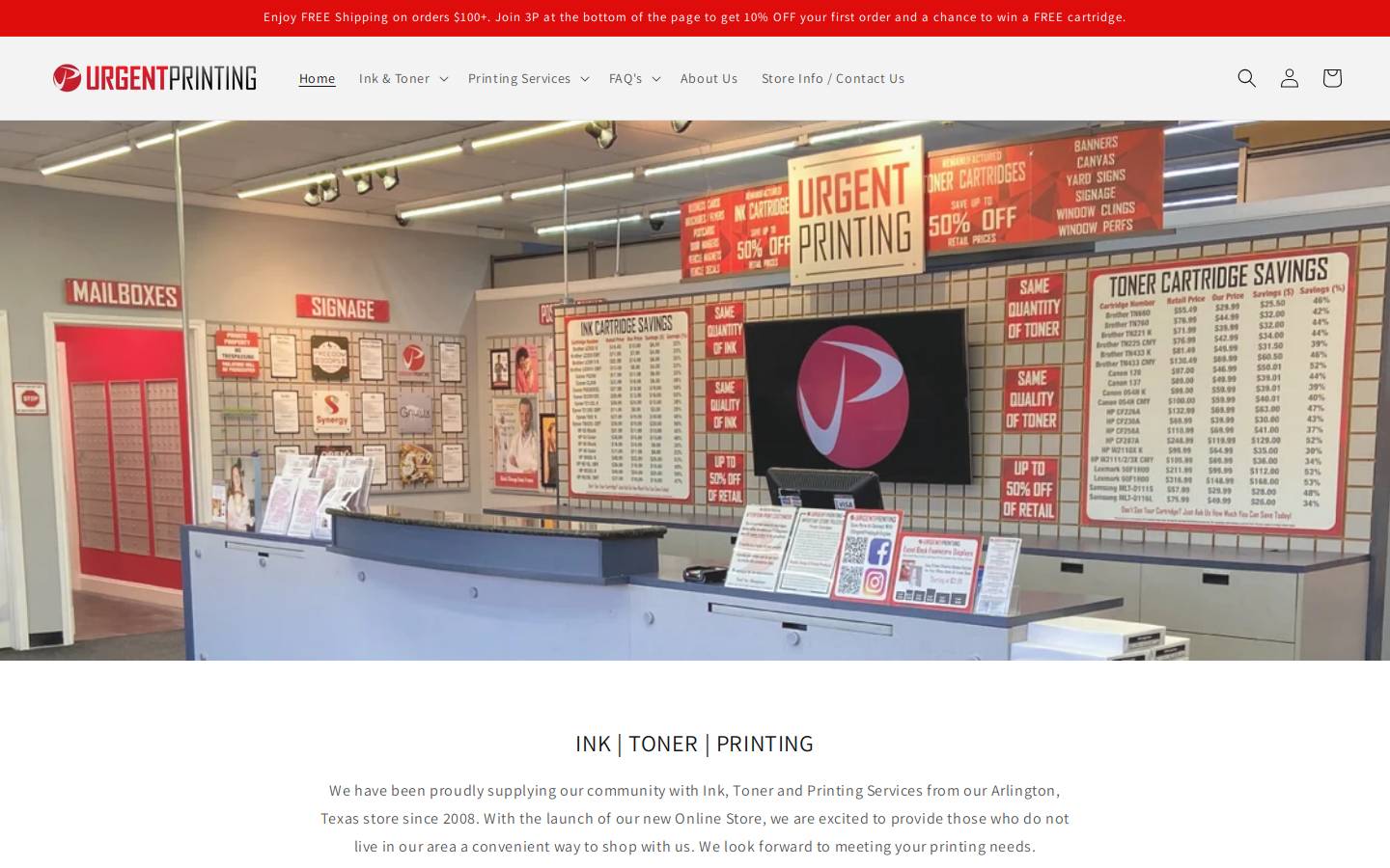 urgentprintingusa.com homepage screenshot