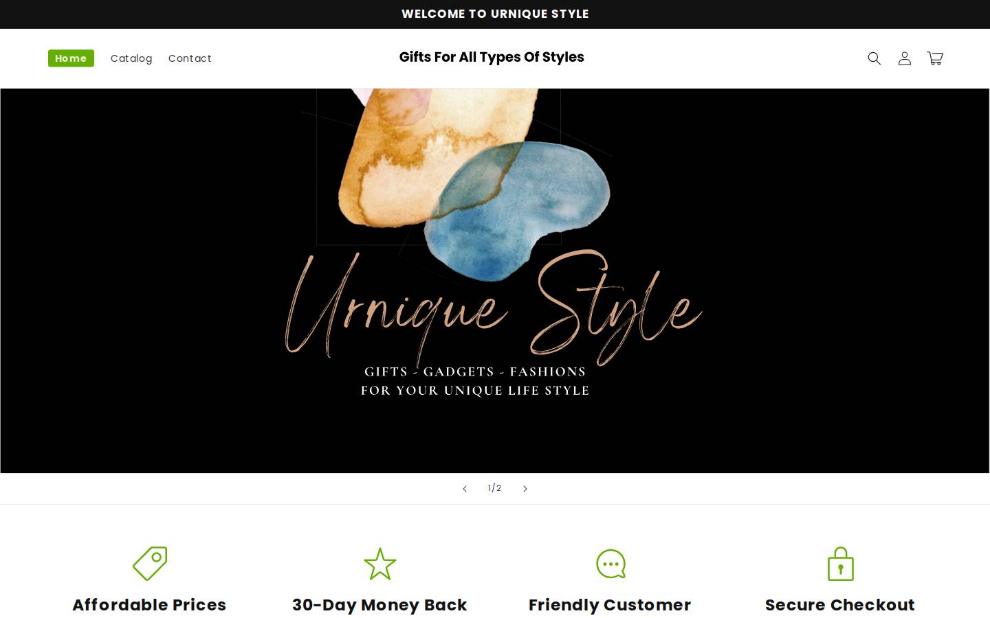 urniquestyle.com homepage screenshot