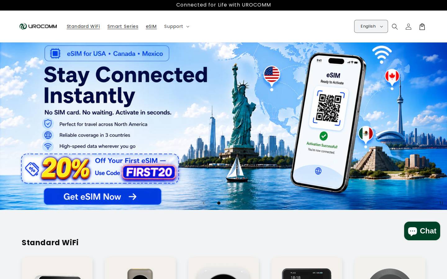 urocomm.com homepage screenshot