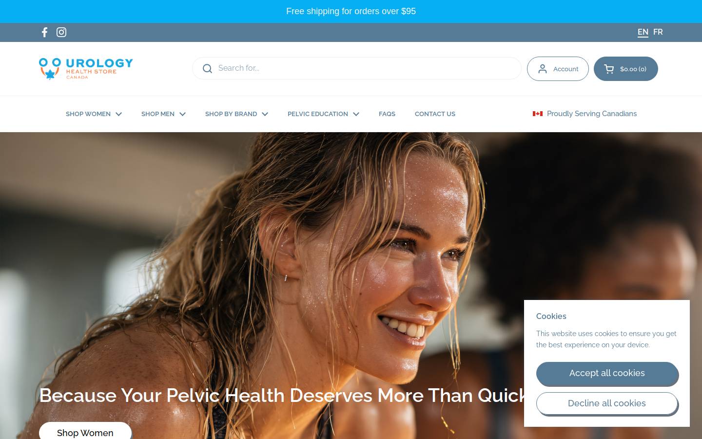 urologyhealthstore.com homepage screenshot