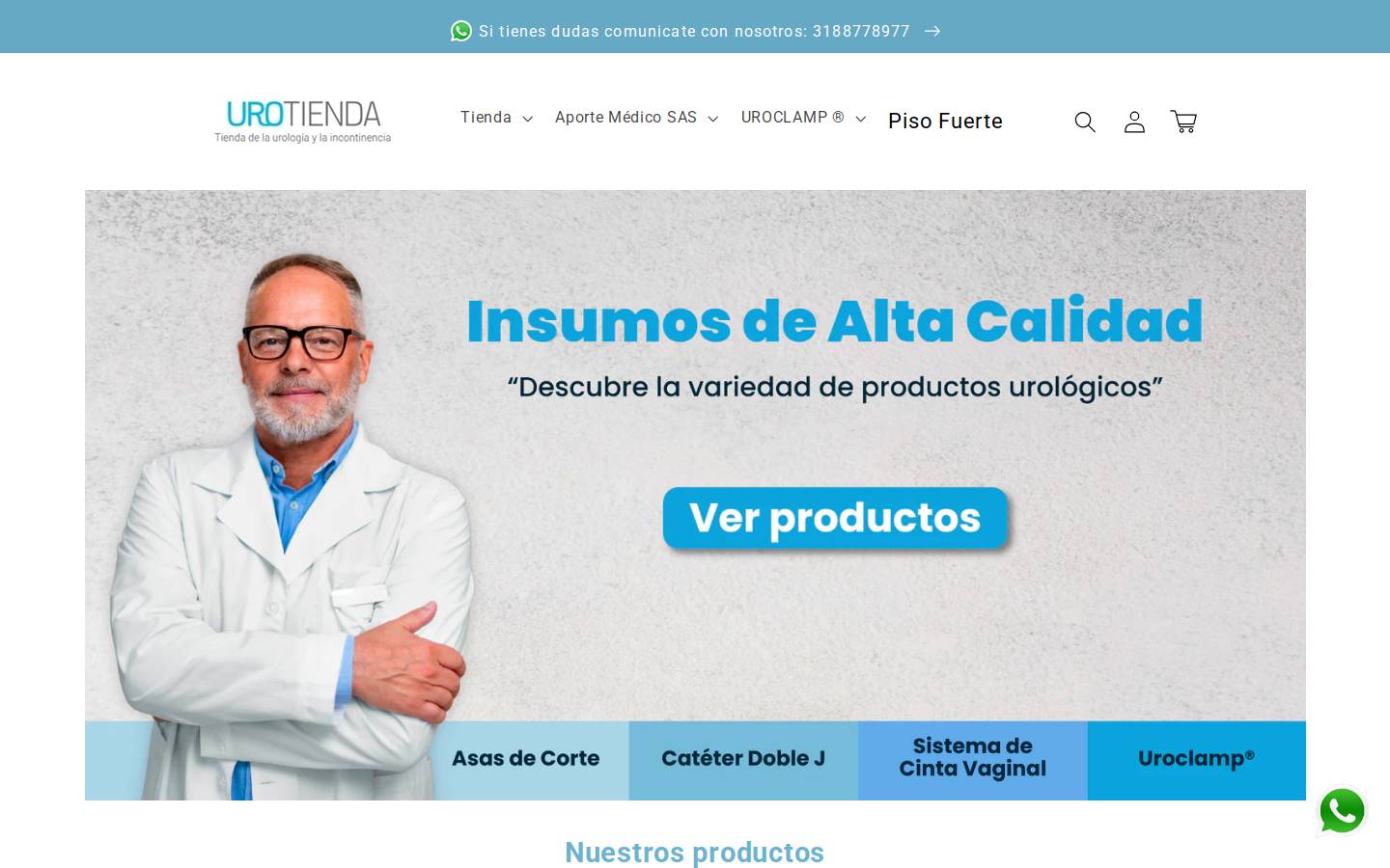 urotienda.com homepage screenshot
