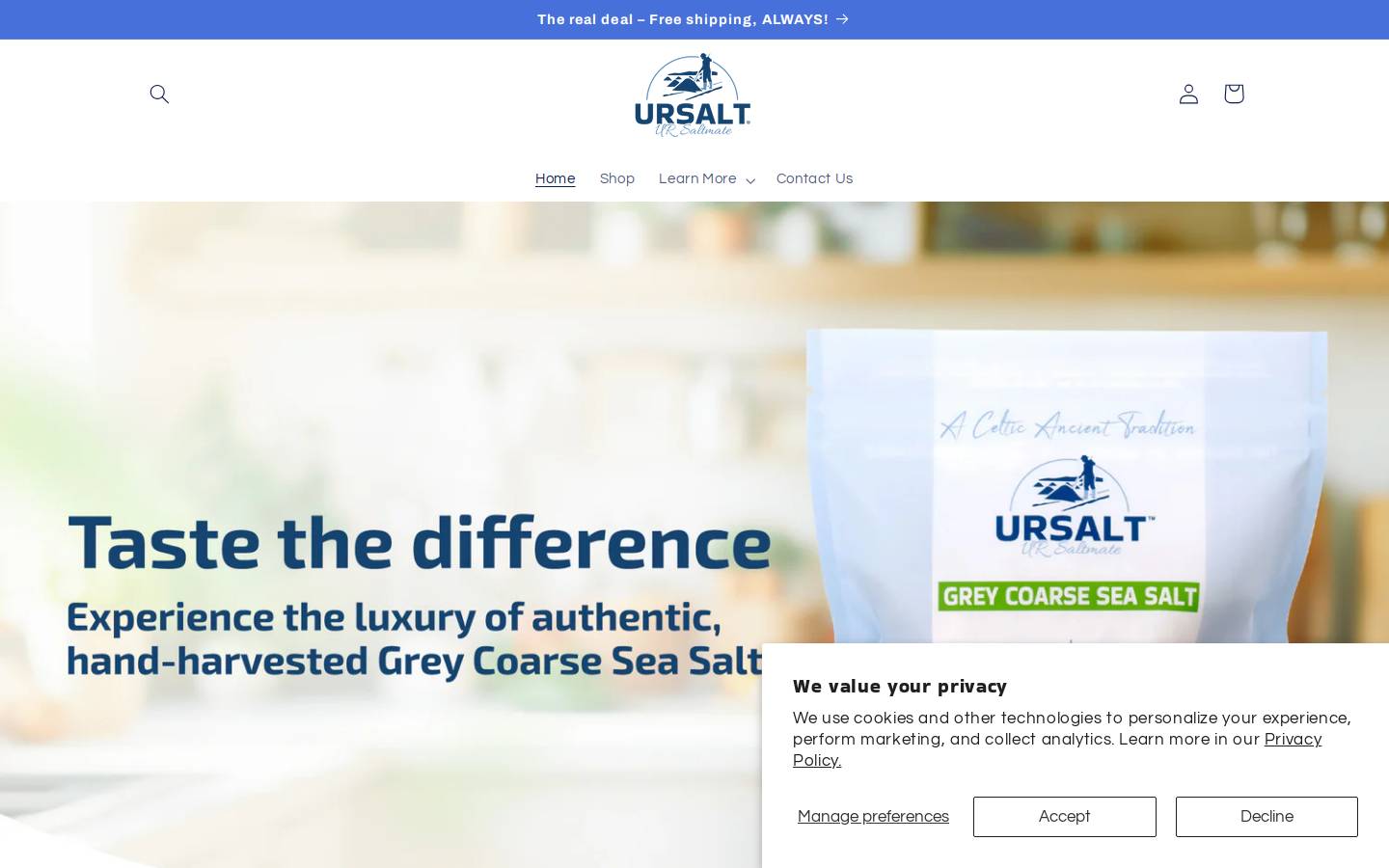 ursalt.com homepage screenshot