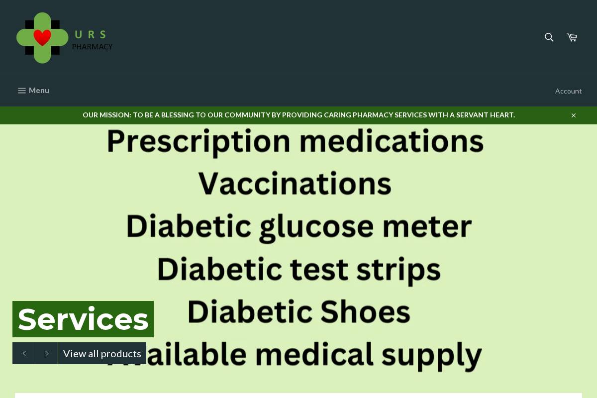 urspharmacy.com homepage screenshot