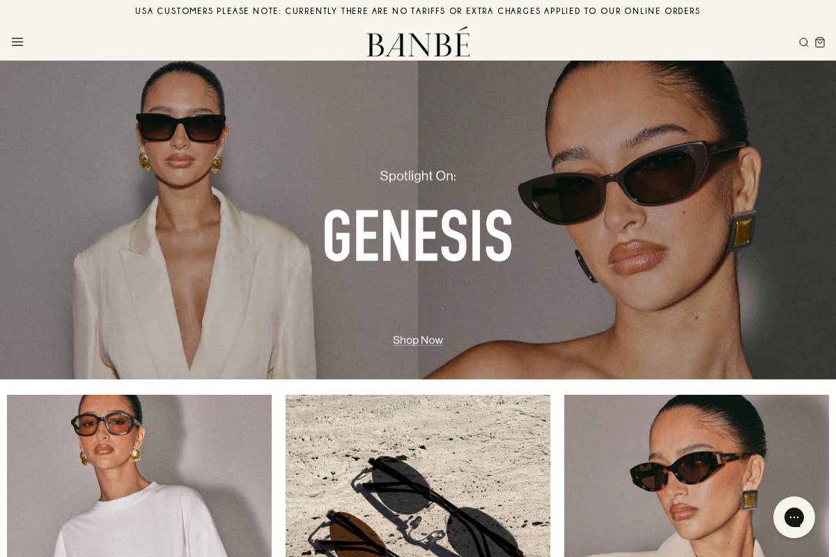 us-banbeeyewear.com homepage screenshot