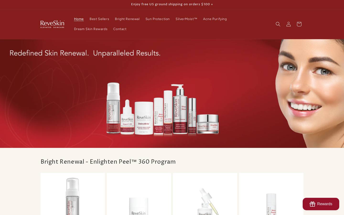 us-reveskin-store.com homepage screenshot