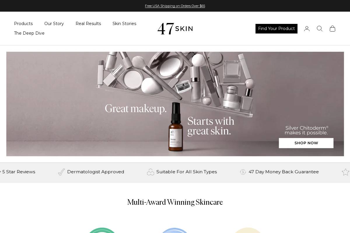 us.47skin.com homepage screenshot