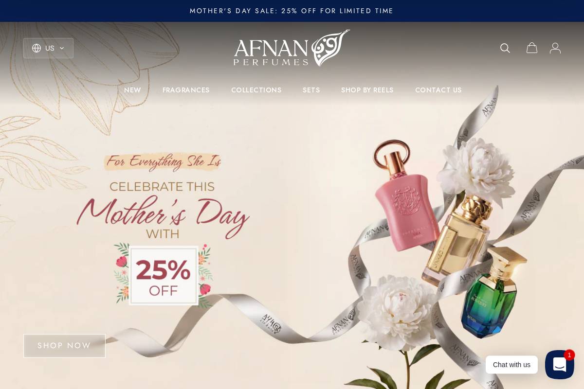 us.afnan.com homepage screenshot