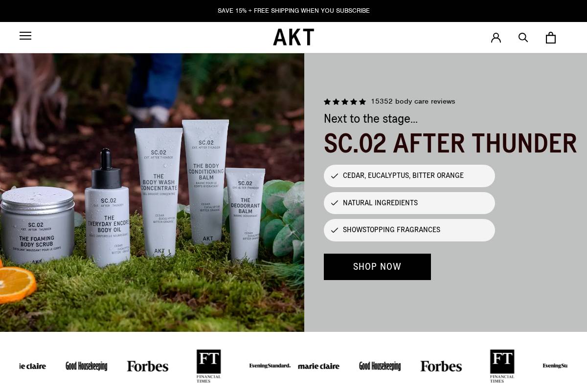 us.aktlondon.com homepage screenshot