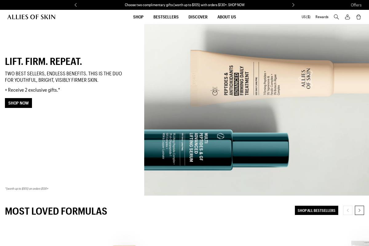 us.allies.shop homepage screenshot