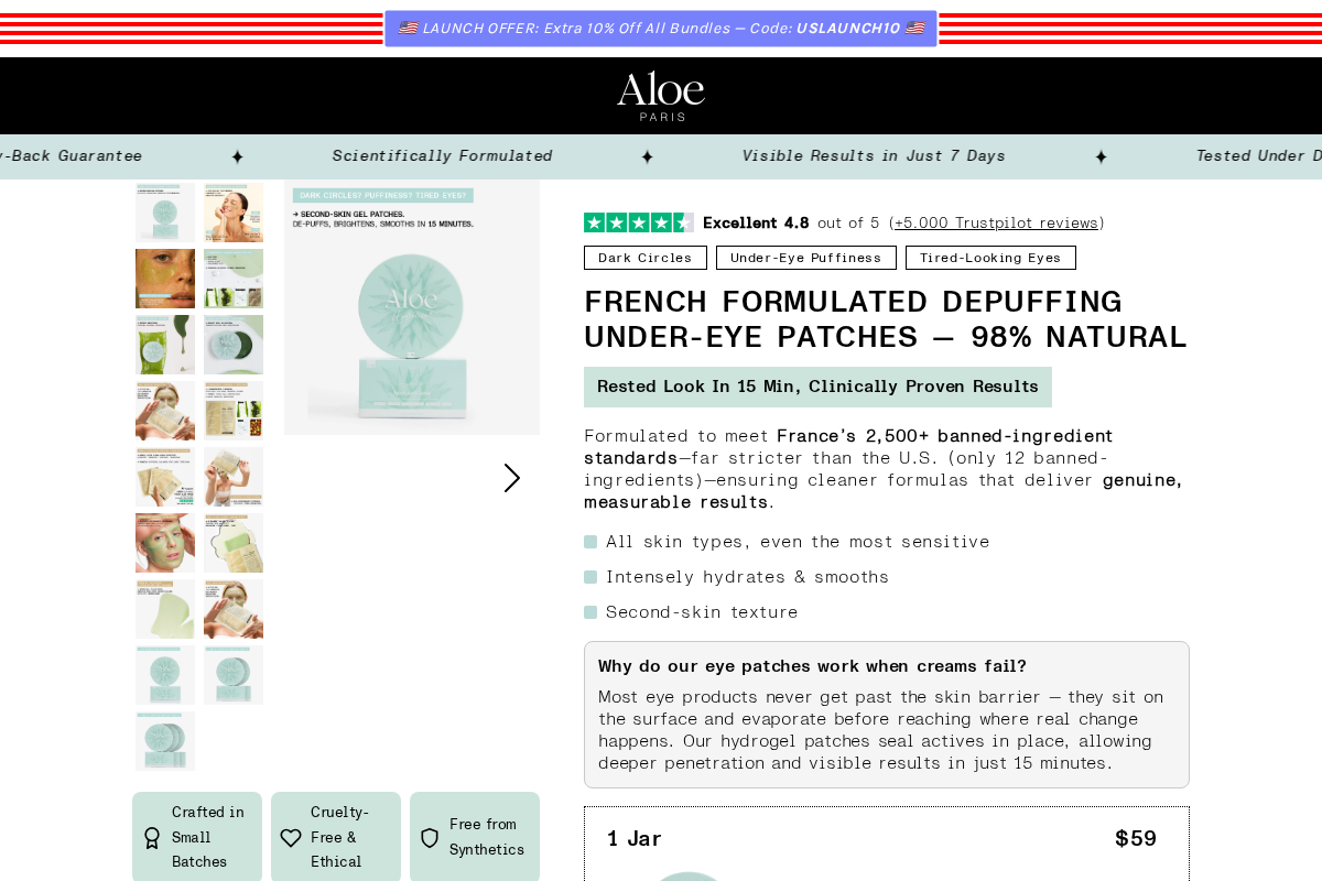 Aloe Paris USA homepage screenshot