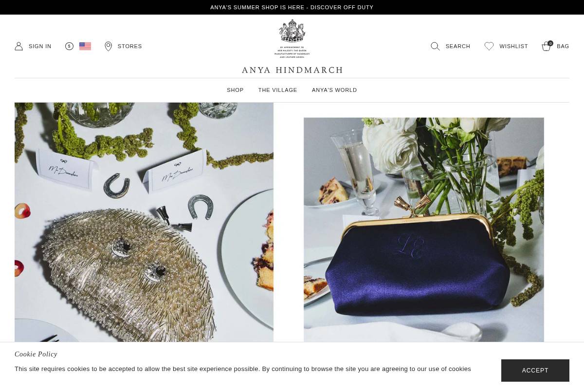 Us Anyahindmarch homepage screenshot